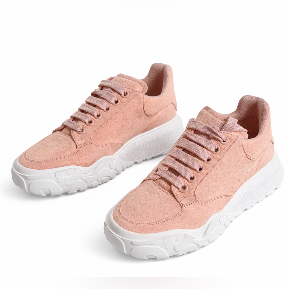 Alexander McQueen Blush Suede Oversized Sneakers – Made in Italy Sz 38 - Picture 12 of 12